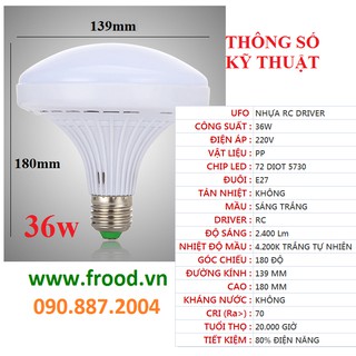Bóng đèn led nhựa ufo 36w