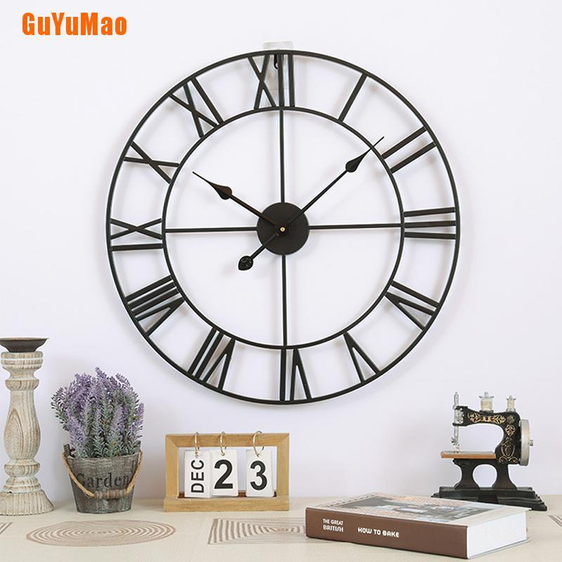 Đồng Hồ Treo Tường Kim Loại Số La Mã Phong Cách Bắc Âu Cổ Điển 40/47CM