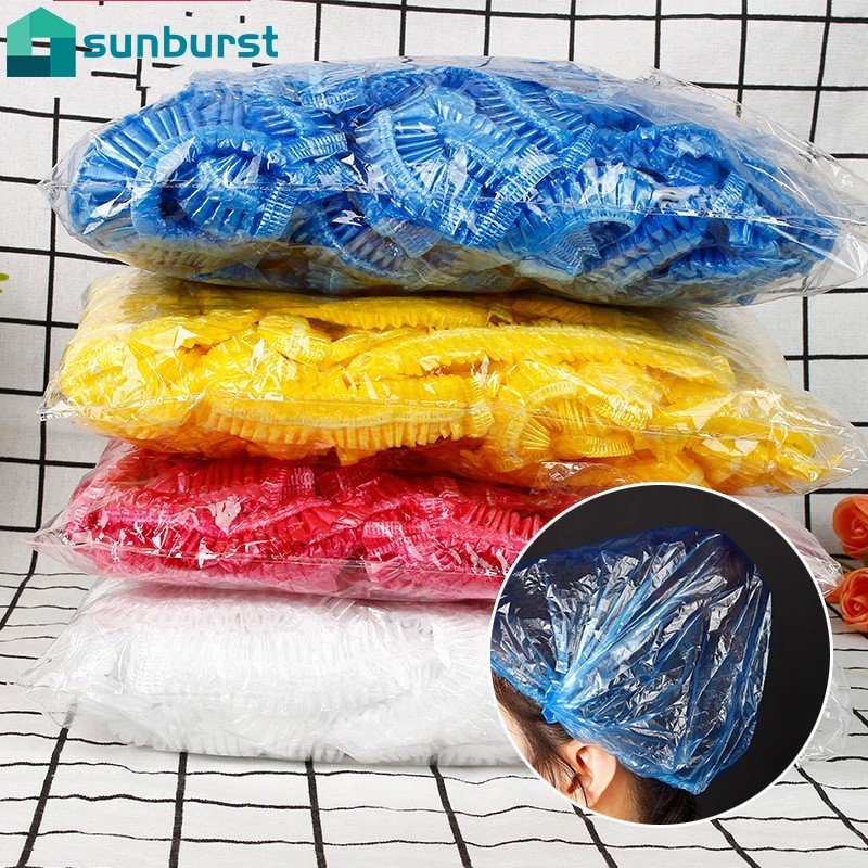 (Hàng Mới Về) Set 100 Mũ Trùm Tóc Chống Nước Đi Tắm Tiện Dụng Cho Nữ