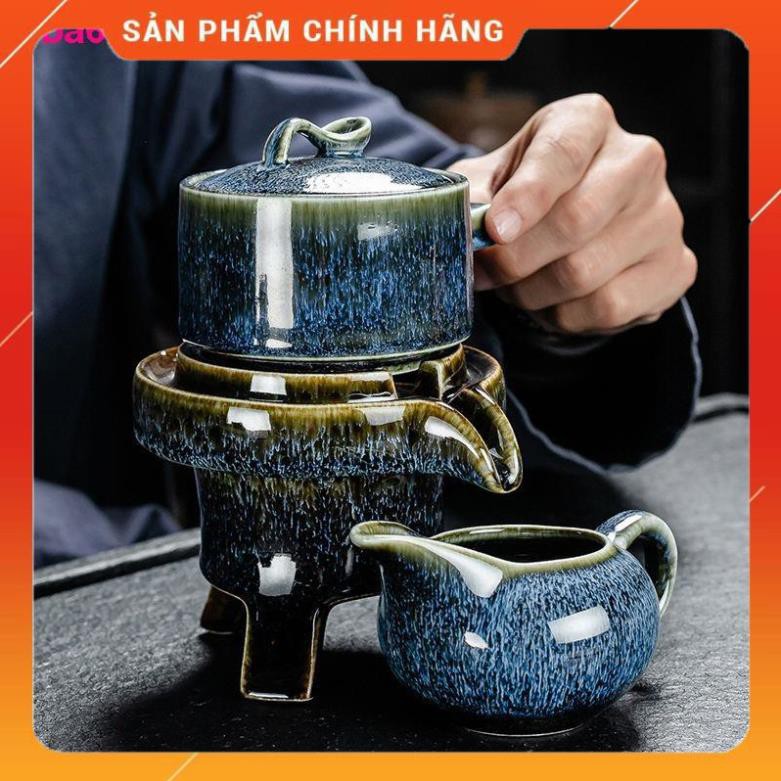 Đồ nội thấtấm gốm sứ lười tự động trà nhỏ đơn bằng có bộ lọc xanh và trắng kung fu gia đình Sản phẩm như mô tả