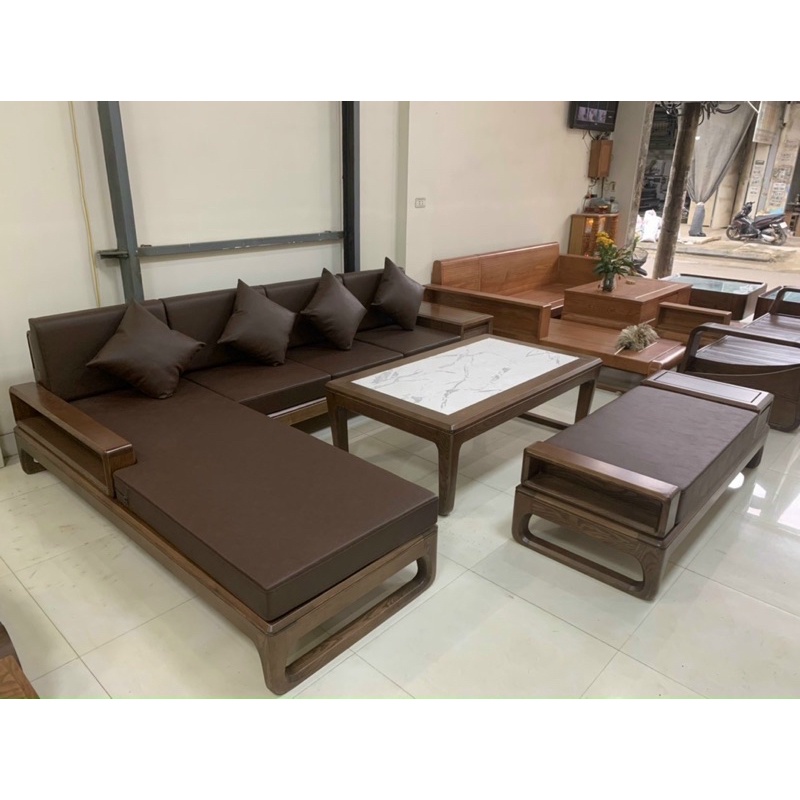 Sofa gỗ sồi chân quỳ  SG04