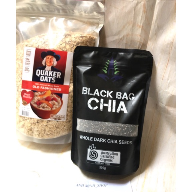 COMBO HẠT CHIA ÚC ĐEN 500G & YẾN MẠCH QUAKER OÁT 1KG