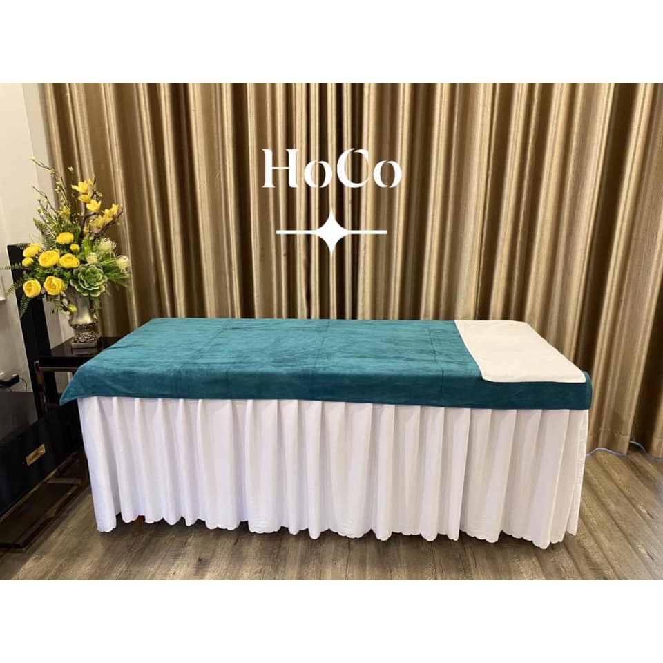 Khăn Trải Giường Spa - Kèm Đắp Giường Size To Loại Dày Mềm Mịn kt 90*1m9