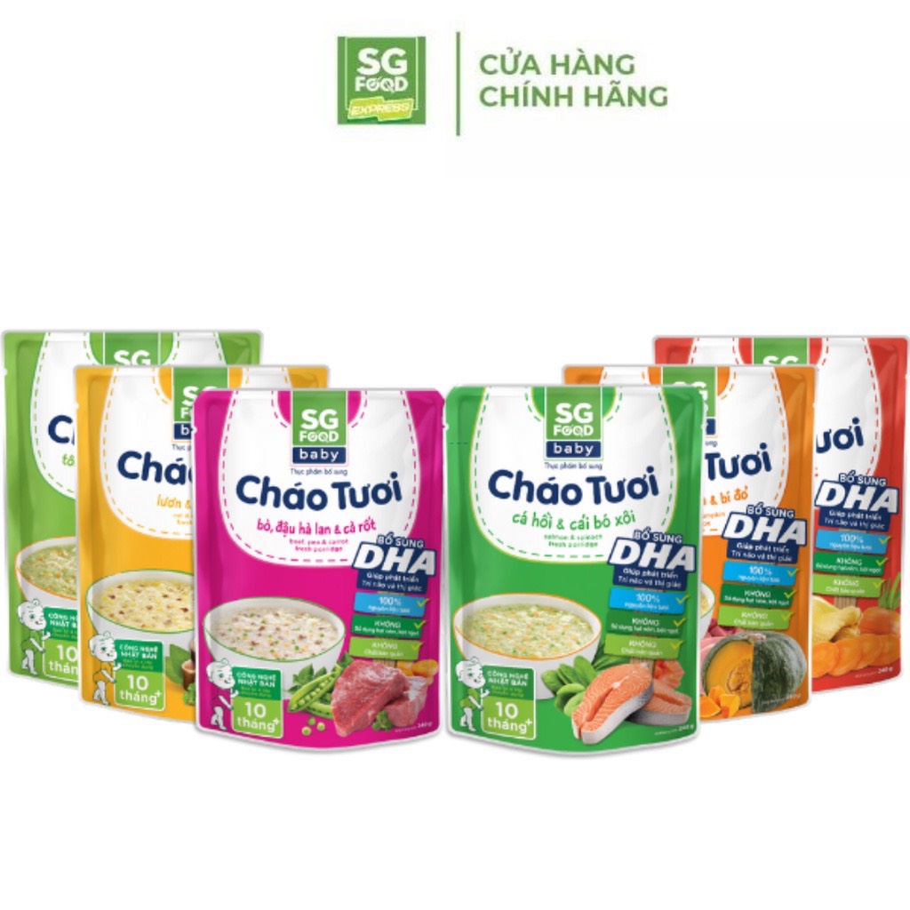 [Lốc 5 gói - Hoả tốc] Cháo Tươi Cao Cấp Sài Gòn Food 240g