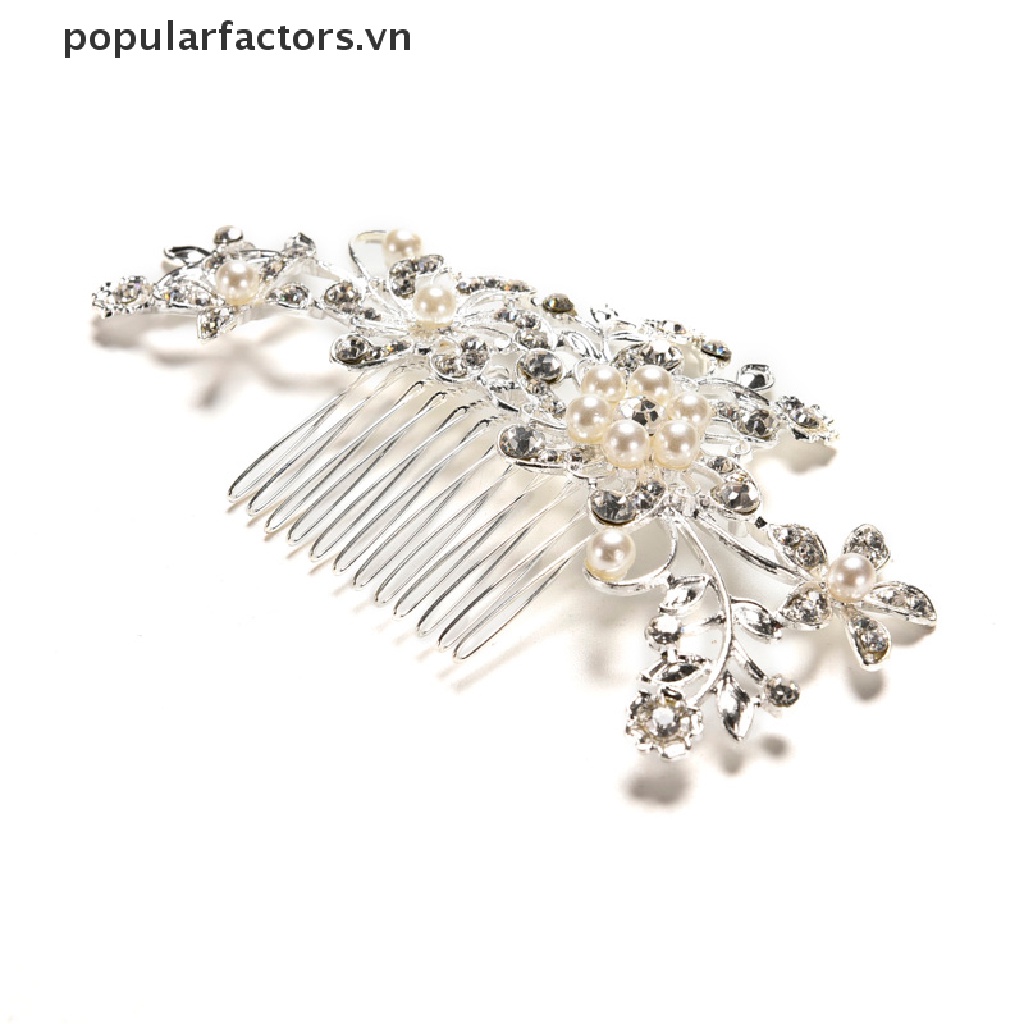 Cài tóc thiết kế hoa đính đá và ngọc trai giả thời trang dành cho nữ
