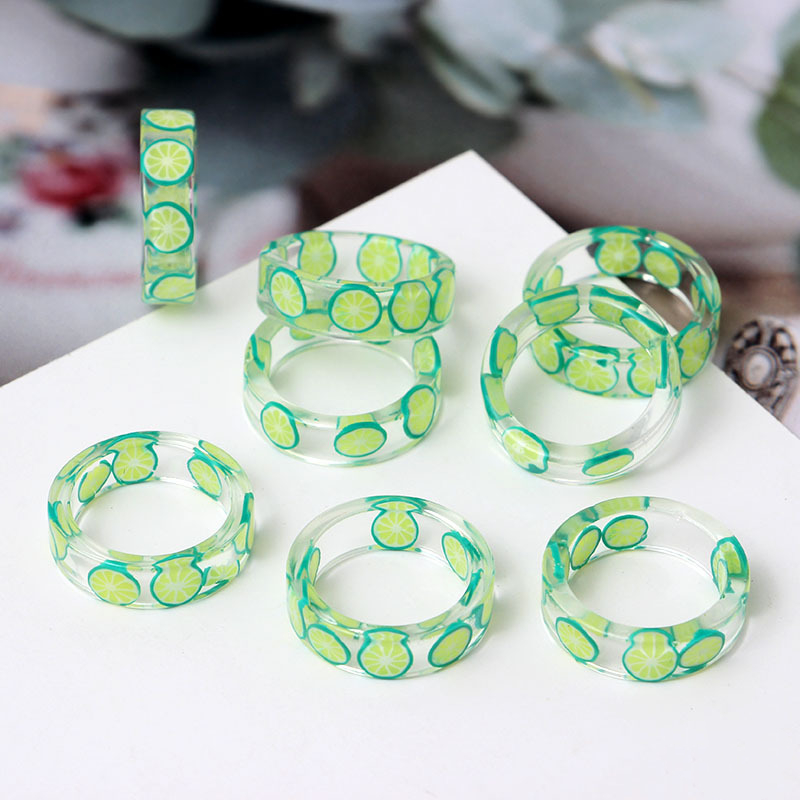 Nhẫn resin hình trái cây làm thủ công thời trang Hàn Quốc Diy cho nữ