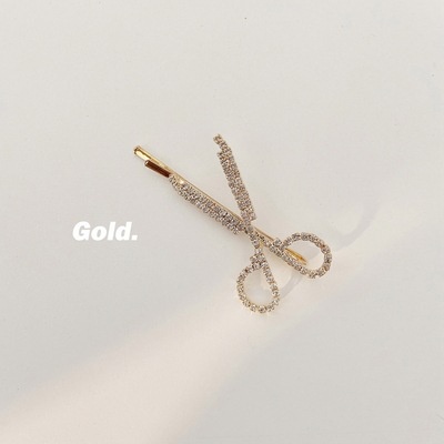 Kẹp tóc hình kéo đính đá kim cương độc đáo phong cách Hàn Quốc Ouyang Nana