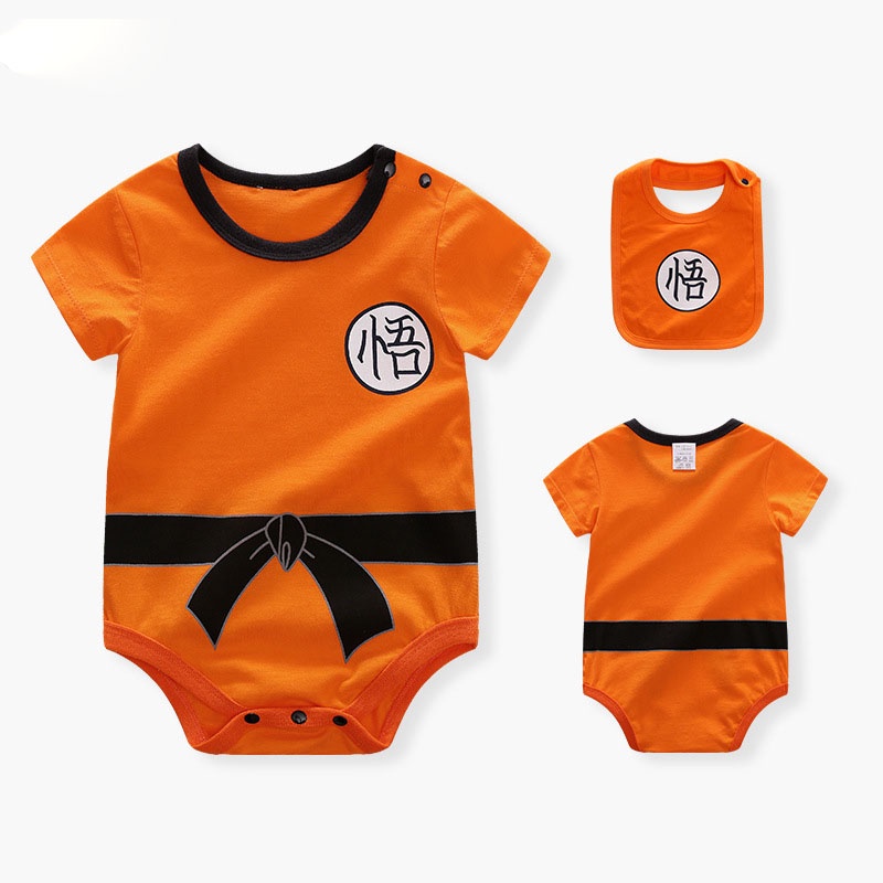 Bộ Áo Liền Quần In Hoạt Hình Dragon Ball Dễ Thương Thời Trang Mùa Hè Cho Bé
