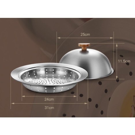 Nồi Hấp Vòm Casani 24Cm ~ 28Cm Có Nắp