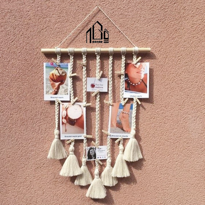 Macrame treo ảnh trang trí