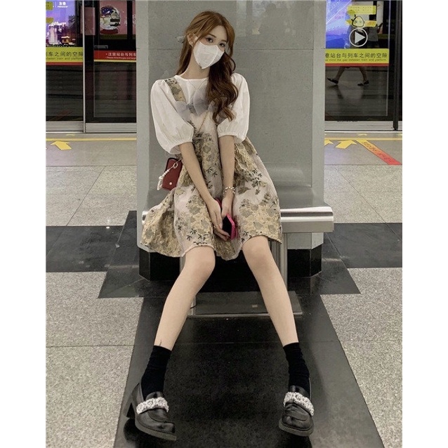 Đầm babydoll đính nơ TIFFANY DRESS xinh xắn phong cách ulzzang SAM SAM BOUTIQUE
