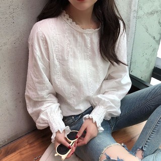 [ORDER] Blouse ren tay bồng cổ tròn
