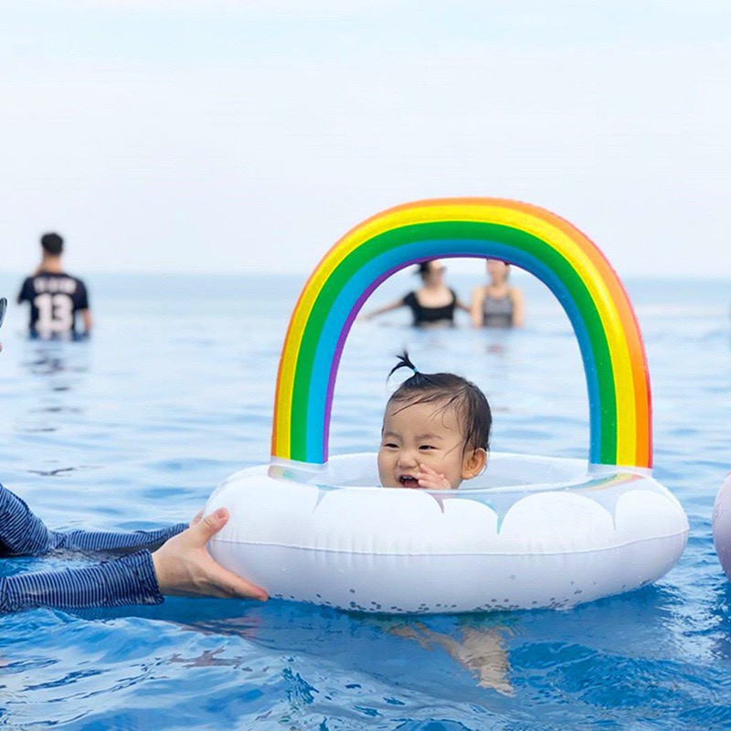 PHAO BƠI CẦU VỒNG CÓ LÓT GHẾ AN TOÀN CHO BÉ YÊU