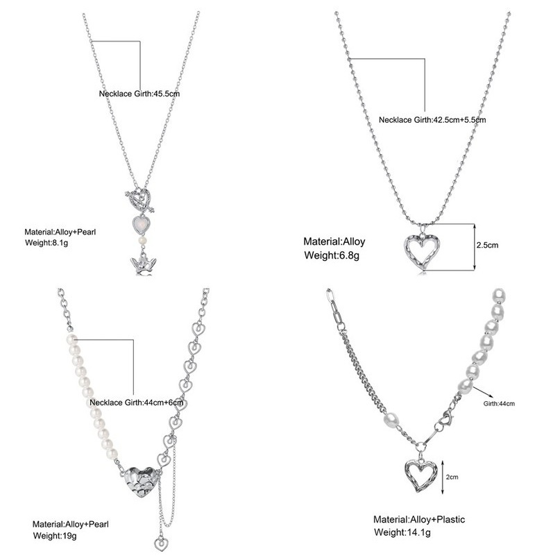 Dây Chuyền Hình Trái Tim Màu Bạc Phong Cách Hàn Quốc Thời Trang Cho Nữ