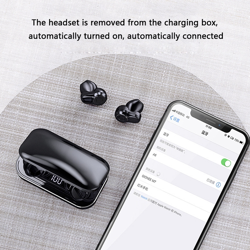 Tai nghe bluetooth không dây TWS A6 Plus 5.0 với pin dự phòng 3000mAh | BigBuy360 - bigbuy360.vn