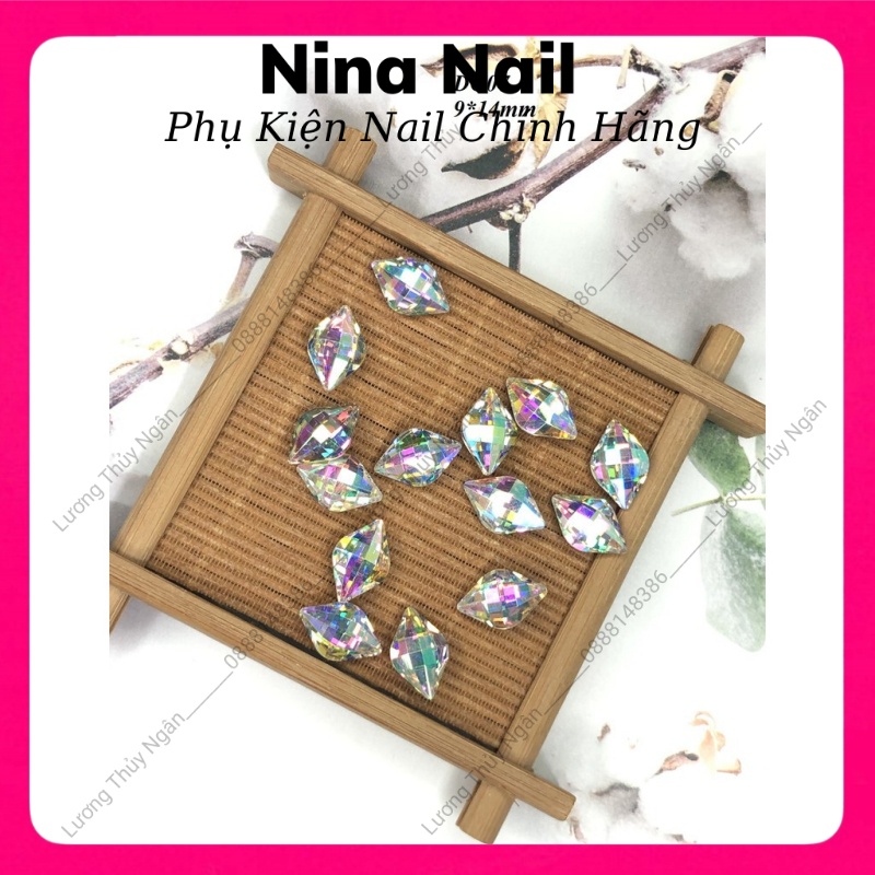 Đá Khối Gắn Móng ,Đá Khối Nail Mã DG size 9*14mm Siêu Sáng