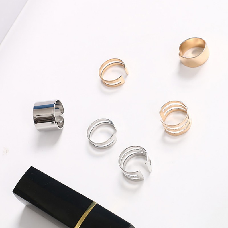 Set 3 Nhẫn Đeo Đốt Ngón Tay Hợp Kim Nhiều Kiểu Dáng