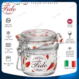 [HÀNG HIỆU ITALIA] Hũ thủy tinh nắp cài kim loại FIDO - Bormioli Rocco - 200ml @141360