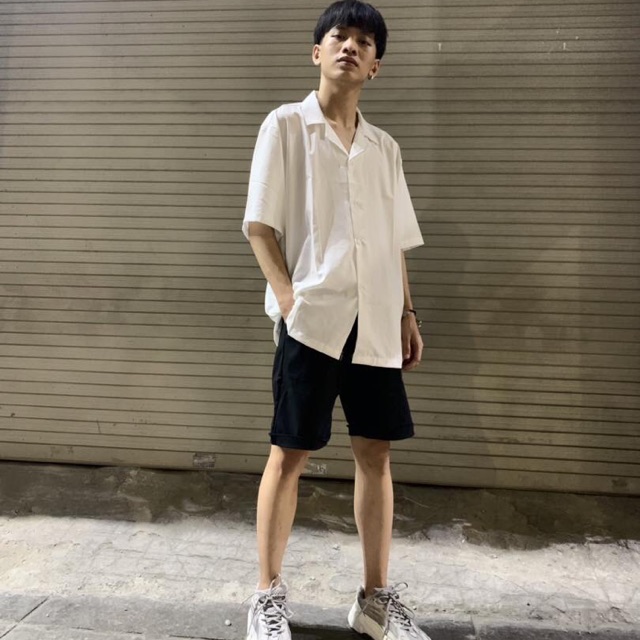 Set sơmi lụa quần kaki unisex