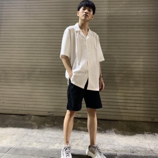 Set sơmi lụa quần kaki unisex