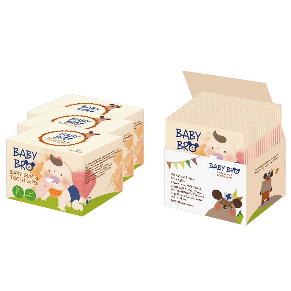 Gạc lau răng lợi Baby bro Hàn Quốc (25 miếng) / Pigeon (42 miếng)