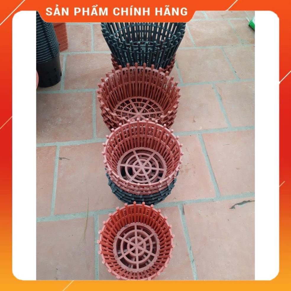 BỘ 5 CHẬU NHỰA GIẢ GỖ TRỒNG LAN PHI 35