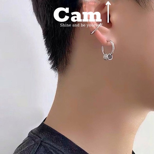 Khuyên tai kẹp nam tròn nữ GIÁ 1 CHIẾC Bạc không cần xỏ lỗ  đơn giản đẹp nhỏ xinh cao cấp - Hoa tai HPer Cam Accessories