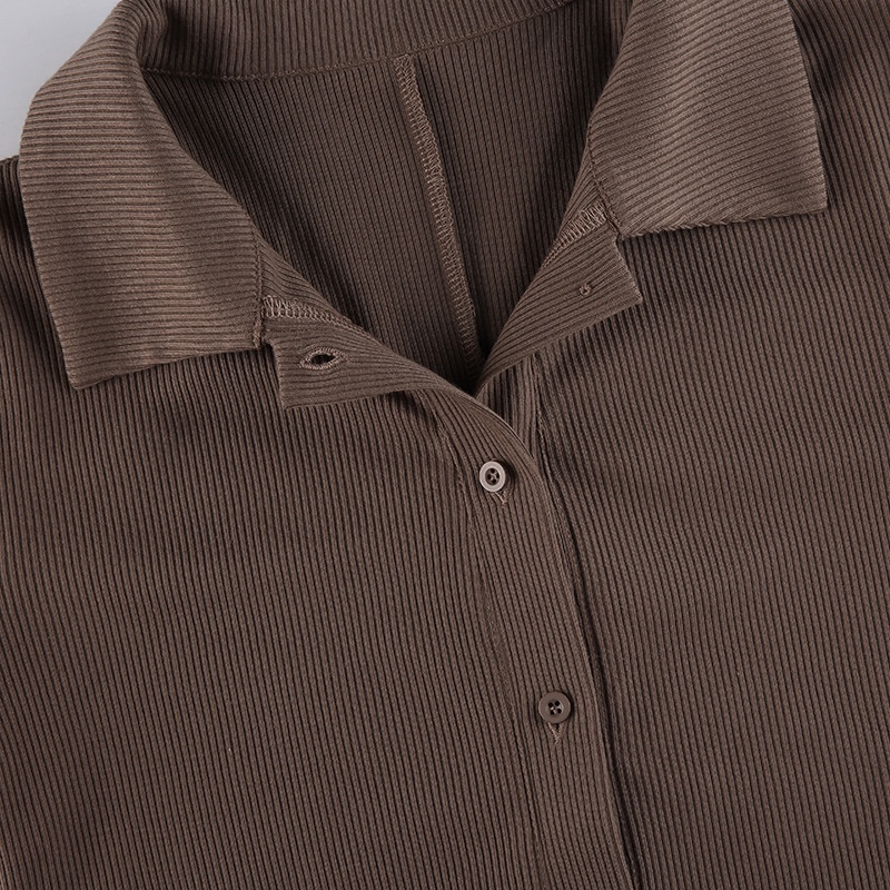 Áo Sơ Mi Tay Ngắn Dáng Ôm Cài Nút Thời Trang Cho Nữ