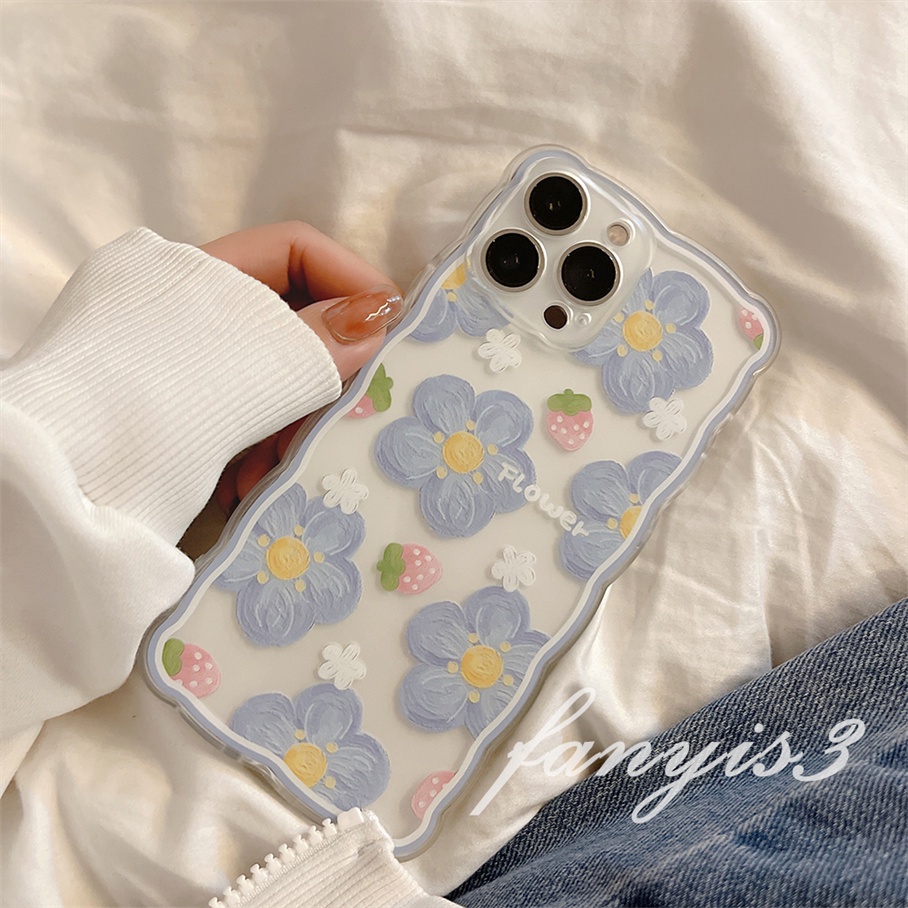 Ốp Điện Thoại TPU Silicon Mềm Họa Tiết Hoa/Dâu Tây Cho For iPhone 13 12 11 Pro Max X XR Xs Max 7 8 Plus SE 2020