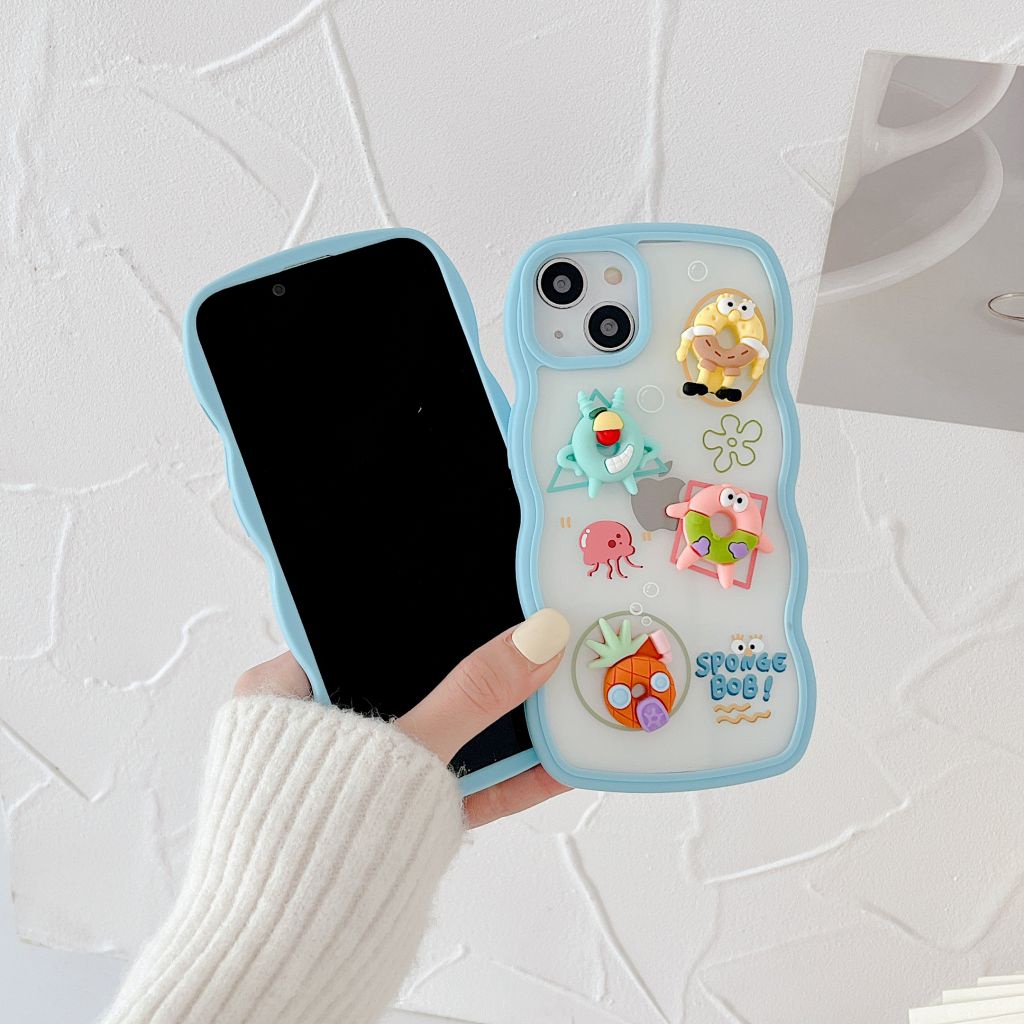 Ốp lưng Ice Cream SpongeBob SquarePants 3D Cartoon Phone Case cho iPhone 13 13Pro 13Promax 12 12Pro 12Promax 11 11Pro 11Promax XSmax Xr X Xs 8 7Plus