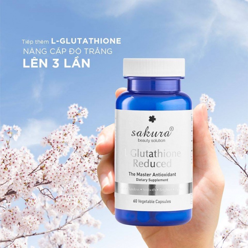Viên uống trắng da chống lão hóa Sakura L-Glutathione Reduced 60 viên