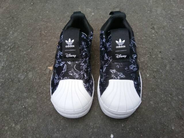 DISNEY Giày Thể Thao Adidas Superstar 360 Màu Đen Cá Tính Cho Bé