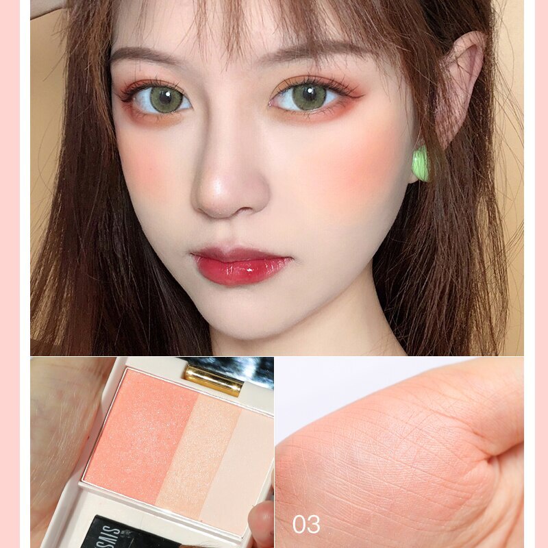 Bảng Phấn Má Hồng SIVSAZ Ba Màu Tông Nude Dưỡng Ẩm Làm Sáng Da Trang Điểm Tự Nhiên | BigBuy360 - bigbuy360.vn