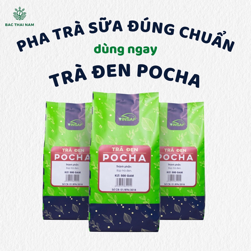 Trà đen pha trà sữa Pocha VinSaf 500 Gram nguyên liệu pha chế đồ uống TDPC500