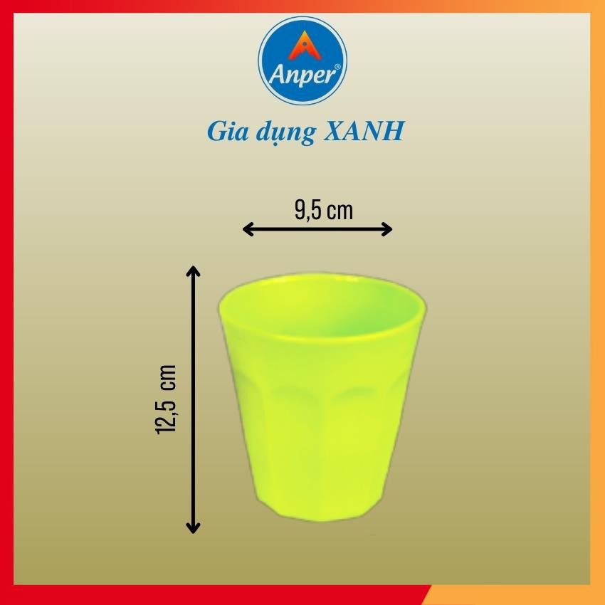 Ly Cốc Không Quai 10 Cạnh (12.5cm) Anper Nhựa Kiểu Nhật Hàn Cứng Cao Cấp An Toàn Sang Trọng, Dùng Gia Đình Và Nhà Hàng !