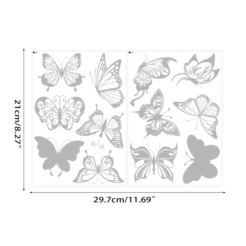 Sticker Dán Cửa Sổ Chống Va Chạm Chống Tĩnh Điện Họa Tiết Cảnh Báo Chim Và Bướm