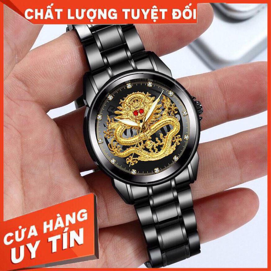 [HOT] Đồng Hồ Nam FNGEEN Mặt Rồng Vàng - Đồng Hồ Nam Dây Thép Đen Không Gỉ . | BigBuy360 - bigbuy360.vn