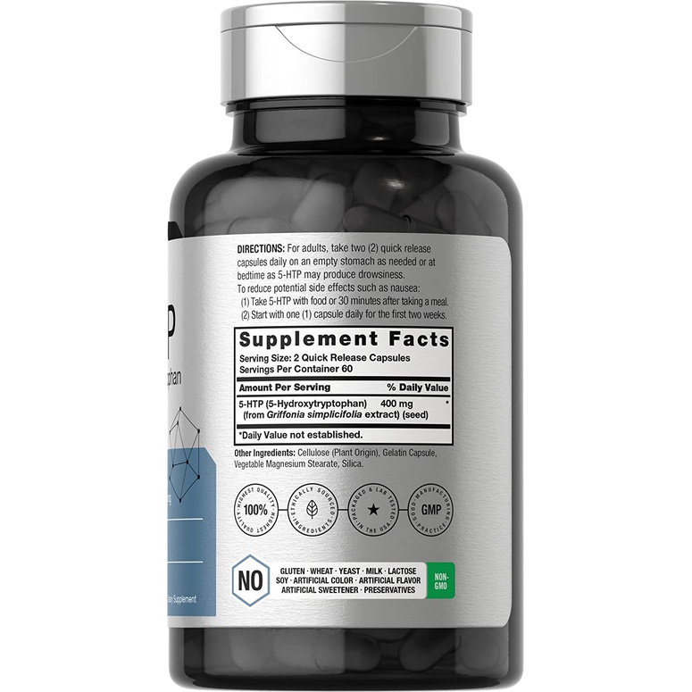 Horbaach 5 HTP Supplement 400mg Giảm căng thẳng cân bằng tâm trạng 120 viên