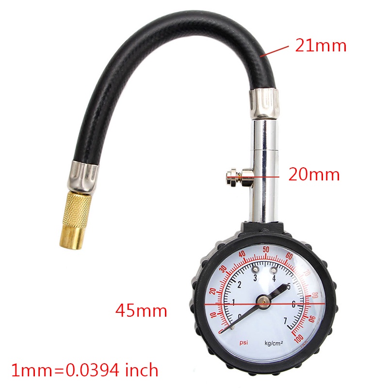 Đồng Hồ Đo Áp Suất Lốp Xe Hơi 0-100psi Mới