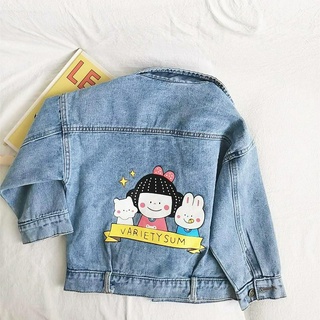 Áo khoác denim cô gái áo khoác trẻ em