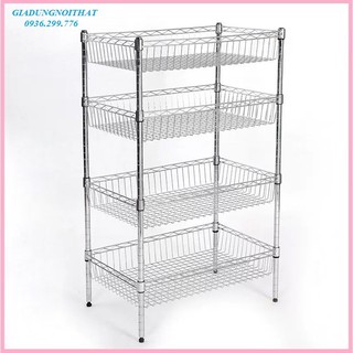 RE0603 Kệ để đồ nhà bếp inox 4 tầng cao 100cm - Kệ để đồ nhà bếp inox
