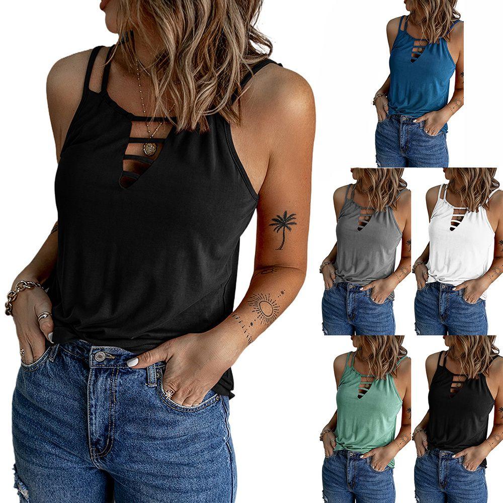 Áo Tank Top Hai Dây Hở Vai Gợi Cảm Cho Nữ