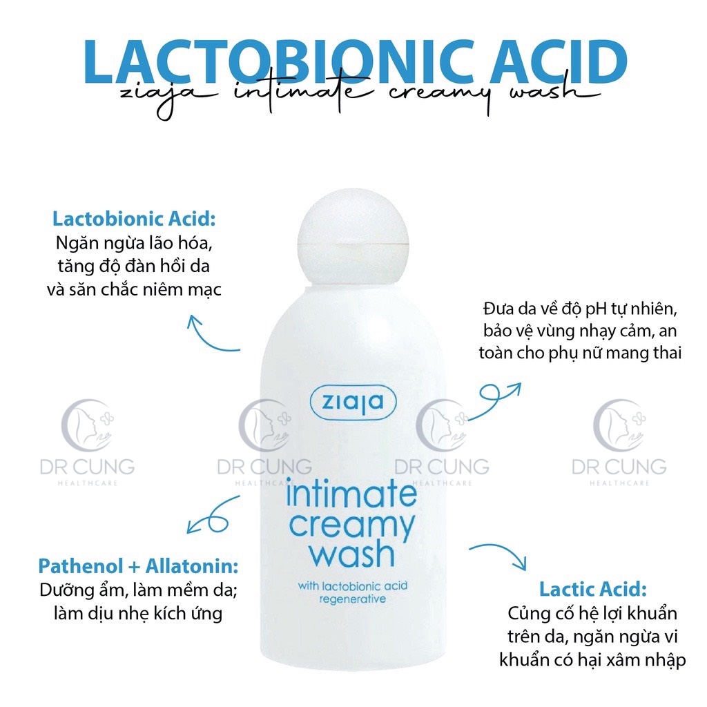 Dung Dịch Vệ Sinh Phụ Nữ Ziaja Intimate with Lactobionic Acid - Đàn Hồi Da, Dưỡng Ẩm, Khử Mùi (Lọ 200ml) [Chính Hãng]