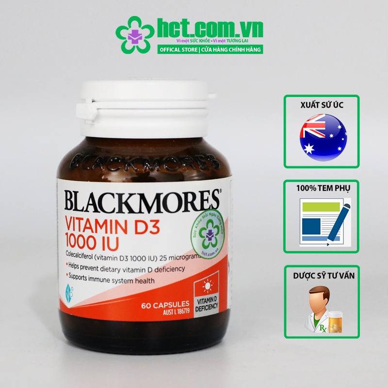 Viên Uống Blackmores Vitamin D3 1000IU Hộp 60 Viên