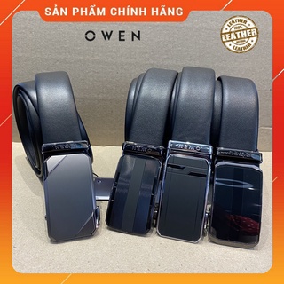OWEN - Thắt lưng da Owen màu đen / mặt khóa trượt - 100% da bò thật