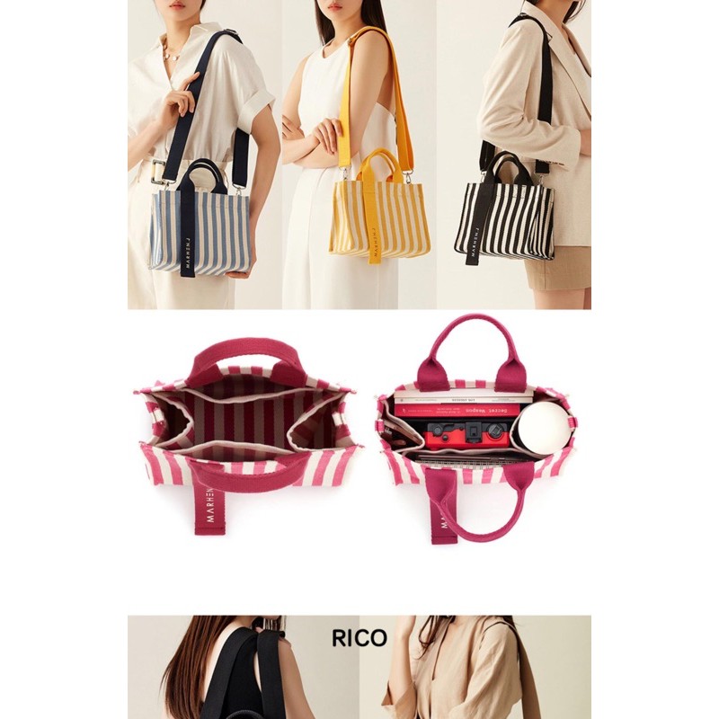 Marhen Túi vải sọc canvas RICO phong cách hàn quốc | BigBuy360 - bigbuy360.vn