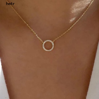Vòng cổ mặt tròn đính đá lấp lánh thời trang cho nữ