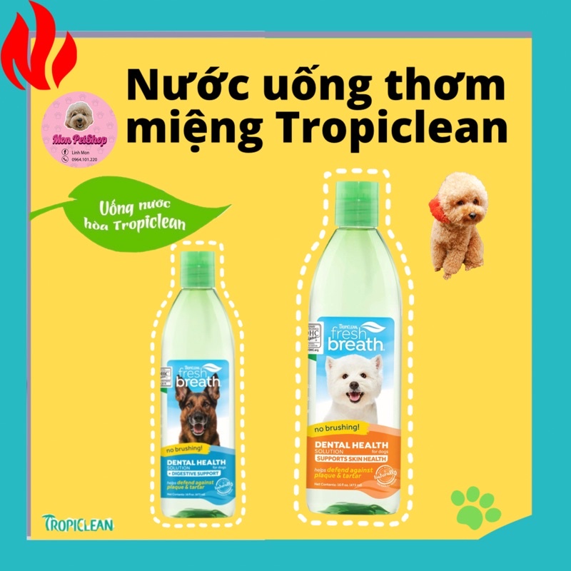 [ Tropiclean ] - Nước uống thơm miệng và bổ sung dưỡng chất - 500ml