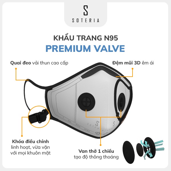 Khẩu trang thời trang Espresso ST039 - N95 lọc hơn 99% bụi mịn 0.1 micro - Size S,M,L