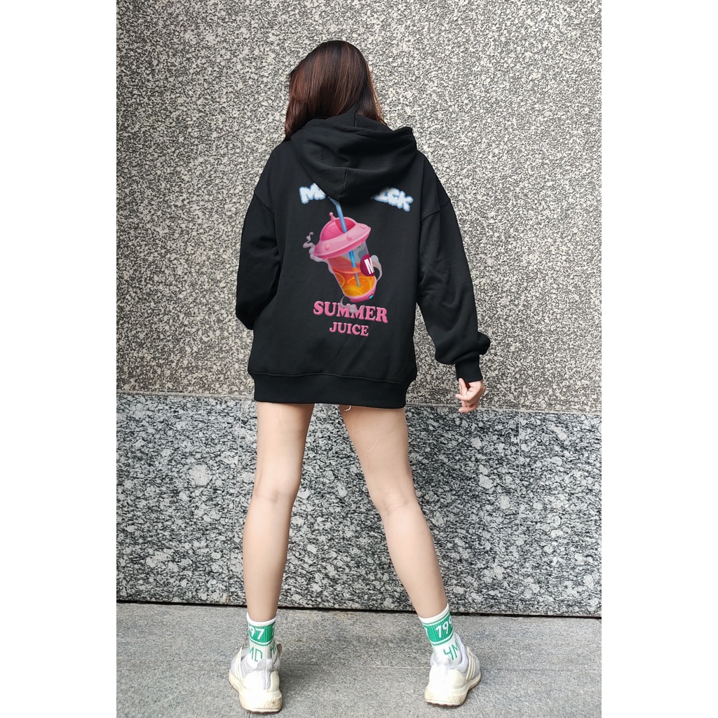 ÁO KHOÁC HOODIE IN TRÀ SỮA MÙA HÈ DÂY KHÓA KÉO Form Unisex Nam Nữ Vải Da Cá Chân Cua Cao Cấp MVR LIKA20052004